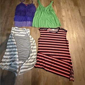 Striped Black and Red Sleeveless Top